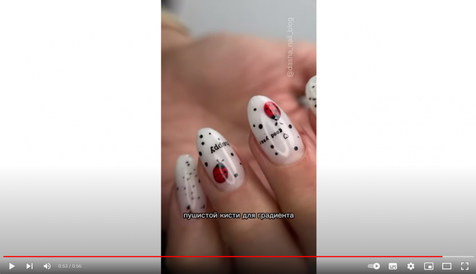 Милейший весенний маникюр с божьей коровкой