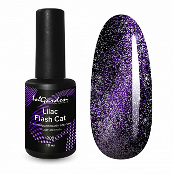 Светоотражающий гель-лак кошачий глаз № 209 сиреневый Lilac Flash Cat, 10 мл